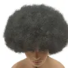 Peruker Korta peruker Afro Kinkly Curly svart syntetisk peruk för kvinnor afroamerikanska naturliga hårhår Högtemperaturfiber