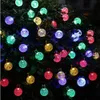 20ft 30 أضواء LED كرة بلورية LED تعمل بالطاقة الشمسية أضواء الجنية الجلوب للزينة في الهواء الطلق حديقة عيد الميلاد