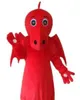 Högkvalitativa riktiga bilder Red Dragon Mascot Kostym Gratis frakt