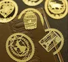 Söt guldmetall bokmärke mode fågelbur krona kattklipp för böcker papper kreativa produkter brevpapper