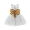 Girls Princess Dress Kids V-Backless Big Big Bow Flower Robe For Baby Girl 1 an Party Party Wear Vestidos Bebes Infantil