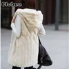 2018 6XL Dame Fausse Fourrure Gilet Hiver Chaud Manteau De Fourrure Outwear 2018 Chaud Femmes Veste Long Gilet Tops DX343