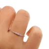 925 sterling silver cubic zirconia lunetta cz fascino cz bar delicato delicato anello ragazza semplice catena sottile