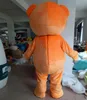 2018 de alta calidad de luz caliente y fácil de usar adulta mascota de felpa de oso de peluche de color naranja traje de la mascota para adultos
