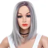 15 pouces mode femmes naturel court pleine dentelle avant perruques mignon Bobo cheveux humains Cosplay perruque synthétique cheveux perruque