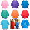 Çocuk Önlükleri Önlük Elbise Elbise Bebek Su Geçirmez Uzun Kollu Smock Çocuklar Yeme Yemek Boyama Burp Bezler 7 renk WX9-773