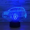 Tank 3D Illusion Night Light Färg Ändra Touch Switch LED USB Bordsbordslampa