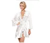 Hot Women Sexy Nightwear Satin Lace Lingerie Sleepwear Robes Intimate Night Gown Robes Kimono Exotic Apparel Babydolls ChemisesHHD3