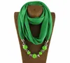 Pendant Scarf Necklace Bohemia Necklaces For Women Chiffon Scarves Pendant Jewelry Wrap Foulard Female Accessories GA369