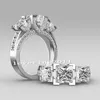 Choucong Princess Schnitt Drei-Stein 8 Karat Stein Diamant 925 Sterling Silber Frauen Engagement Ehering Ring Set
