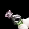Glass HOOSHS BUBBLE CARB CAP OD 25mm med små hålsgrön rosa för kvartsinsats termiska p banger naglar bongs