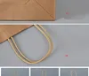 Anpassad logotyp Kraft Paper Bag 9 Solid Colors Festival Presentpaket Brown Paper Handbag Candy Colored Shopping Bag1657127