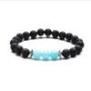 6 Styl Black Lava Stone Essential Oil Dyfuzor Bransoletka Aventuryn Agate Kobiety Mężczyźni Joga Buddha Bransoletki Biżuteria Prezent