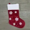 Nieuwste rode sneeuwvlok kerstkousen Santa Claus Socks Christmas Decorations Kids Xmas Candy Bag Gifts Bag Kerstboom ornamenten