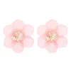Bohemio 6 colores nuevo estilo coreano joyería de moda cristal flor Stud pendientes para mujer