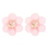 Bohemio 6 colores nuevo estilo coreano joyería de moda cristal flor Stud pendientes para mujer