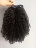 Sufaya Full Head Brasilianska Human Virgin Remy Kinky Curly DrawstringPonyTil Hair Extensions Natral Svart Färg 1B Färg 150g En bunt