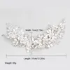 QUEENCO Silver Floral Bridal Headpiece Tiara Wedding Hair Accessories Hair Vine Handmade Headband Jewelry For Bride248N
