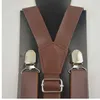 free shipping High quality Brown and black braces 25mm width mens/women pu leather suspenders for men 120cm