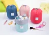 Bolsa de cosméticos de viaje con forma de barril a la moda, bolsa de maquillaje con cordón, bolsas de lavado de tambor elegantes, bolsa de almacenamiento organizadora de maquillaje