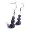 6mm 8mm 10mm boucles d'oreilles en pierre de lave noire bricolage aromathérapie diffuseur d'huile essentielle balancent boucles d'oreilles bijoux pour femmes