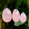 Uova di cristallo di quarzo rosa naturale Crystal Yoni Egg Sfere vaginali per le donne Health Care Massaggiatore per esercizi di Kegel