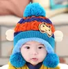 Sevimli Bebek Toddler Erkek Kız Çocuklar Sıcak Şapkalar Kulakflap Beanie Karikatür Kintted Kap Kış Bebek Şapkalar Çocuklar Fotoğraf Sahne Toptan