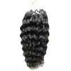 Capelli vergini brasiliani di Remy 100g 100s estensioni dei capelli ricci a buon mercato Micro Loop neri Estensione dei capelli dell'onda del micro anello nero