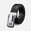Ciartuar Men Crocodile Pattern Genuine Leather Belt First Layer Cowhide Smooth Buckle Belts For Male Cowskin Strap