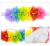 Fashionable Beautiful Flowers Headband Lace Pearl Hairband Elastic Turban Rainbow Hair Accessories Headdress Headwear 10pcs H158