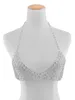 Idealway Sexy strass di cristallo gioielli per il corpo moda bikini collana a catena scava fuori intimo reggiseno design estate spiaggia184F