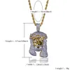 Top Quality Acciaio inossidabile 316L Gioielli Hip Hop Micro-inserti Cubic Zirconia Collana pendente Gesù per uomo Rapper Rock Accessor250h