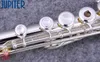 JUPITER JFL-711 RBES 17 Holes Open Flute C Tone Cupronickel Silver Plated Concert Flute With Case Cleaning Cloth Stick Gloves