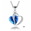 Nya grossister Mode Märke Kvinnor Sliver Plated Import Zircon Österrike Crystal Heart Pendant Halsband Smycken A988