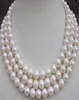 8-9 MM NATURAL PERFECT ROUND SOUTH SEA WHITE PEARL NECKLACE 50" Factory Wholesale price Women Giftword Jewelry