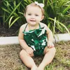 Vestiti per bambini Abbigliamento per bambini Neonato Pagliaccetti per neonati Tuta 2018 Le più nuove ragazze Foglia verde Bretella Pagliaccetto Abiti Tuta Tute per neonati