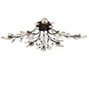 Vintage Crystal Ceiling Chandelier Lighting E14 Iron Pendant Lamp black/Bronze for Living Room Bedroom Restaurant Porch