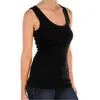 Colysmo S-6XL Womens Bomull Blandning Tank Topp Ärmlös Rund Neck Vanlig Back Solid Värm Väst Singlets Plus Storlek