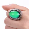 Silver Plated Color Changing Mood Glass Bead Ring with Free Gift RS008-029