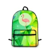 小学生のための高品質のキャンバスラップトップバックパック小学生の子供たちのファッションブックバッグのための女の子動物フラミンゴデザイナースクールバッグ