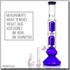 Dab Rig Glass Bong hookahs Two-layer 6x arms perc bongs water pipes blue percolator with oil rigs