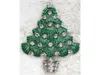 12 Stks / partij Groothandel Crystal Rhinestone Emaille Kerstboom Mode Kostuum Pin Broche Sieraden Gift Broches C504