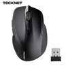 Tecknet PRO 2.4 ГГц Беспроводная мышь Nano приемник Ergonomic Mice 6 Кнопки 2400DPI 5 Уровни регулировки для компьютерного ноутбука