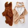 Cute Baby Inverno Duffy Bear Pagliaccetto Fleece Bambini Pigiama Costume di Natale Toddler Tuta Abbigliamento per bambini Bambini Tuta da arrampicata