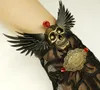 Hot New European and American Vintage Skull-Head Wings Black Koronki Kobieta Bransoletka Spersonalizowane Rękawiczki Halloween Fashion Classic Exquisite El
