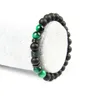 New Green & Blue Cz Beaded Men Bracelets Wholesale 10pcs/lot With Natural Tiger Eye And Matte Onyx Stone For Gift