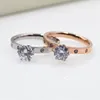 패션 실버 티타늄 스틸 라이트 카 다이아몬드 반지, 티타늄 스틸 쥬얼리 세트 다이아몬드 반지 여성 로즈 골드 반지