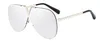 SHAUNA surdimensionné femmes lunettes de soleil sans monture marque de mode hommes or réfléchissant pilote nuances UV4005950280