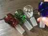 Skalle form tungfärgad diamantskalle manliga glasskålar 14mm bong bowl multicolor högkvalitativa 14mm skålar för glas vatten rör