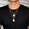 A-Z Anpassade namn Brev Bling Halsband Hängsmycke Charm för män Kvinnor Silver Guldfärg Cubic Zircon Hip Hop Smycken Gåvor